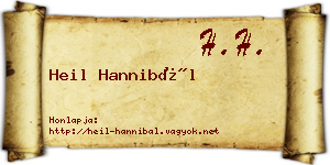 Heil Hannibál névjegykártya
